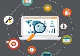 An image of a laptop with a magnifying glass in the Search Central Live event.
